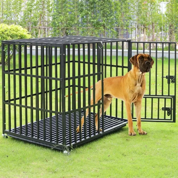 XXL Large Heavy Duty Dog Crate, Lockable Wheels, Tray