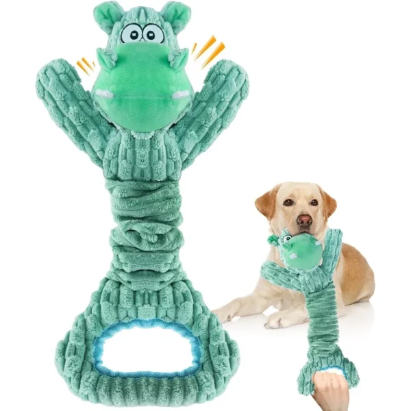 Large Plush Dog Toy with Squeaker