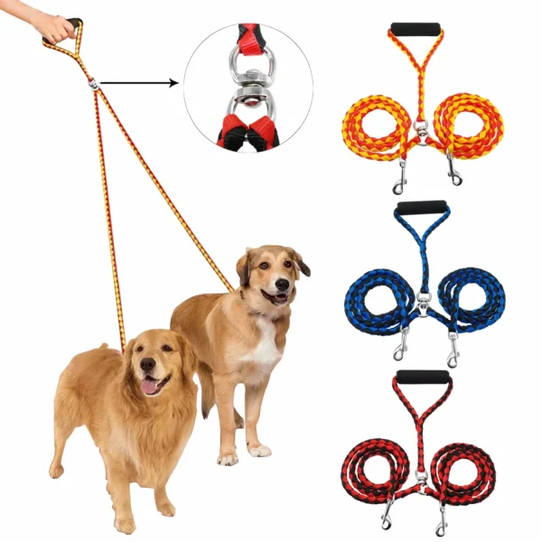 Double 360 Degree Knotless Walking Leash for Dogs