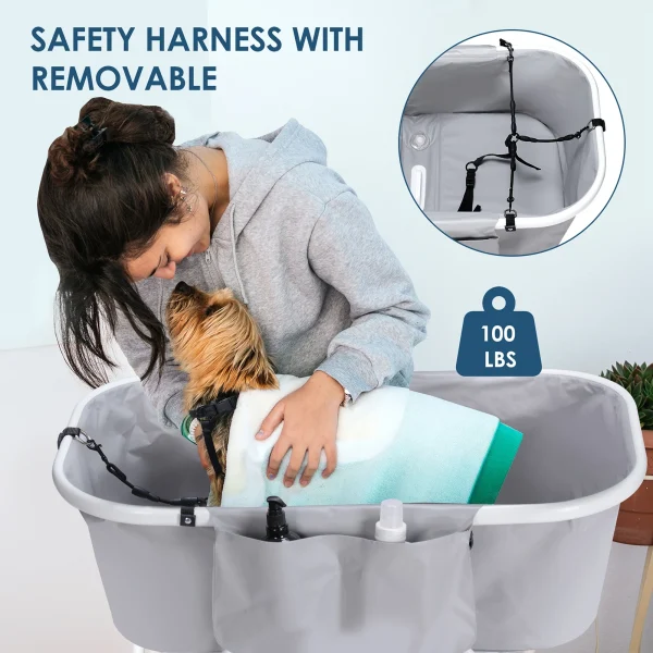 Portable Foldable Elevated Pet Bathtub for Cats and Dogs